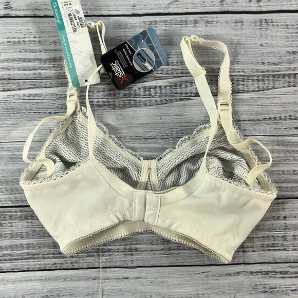 Royce Women's Cream and Gray Lace Bra - Picture 6 of 7